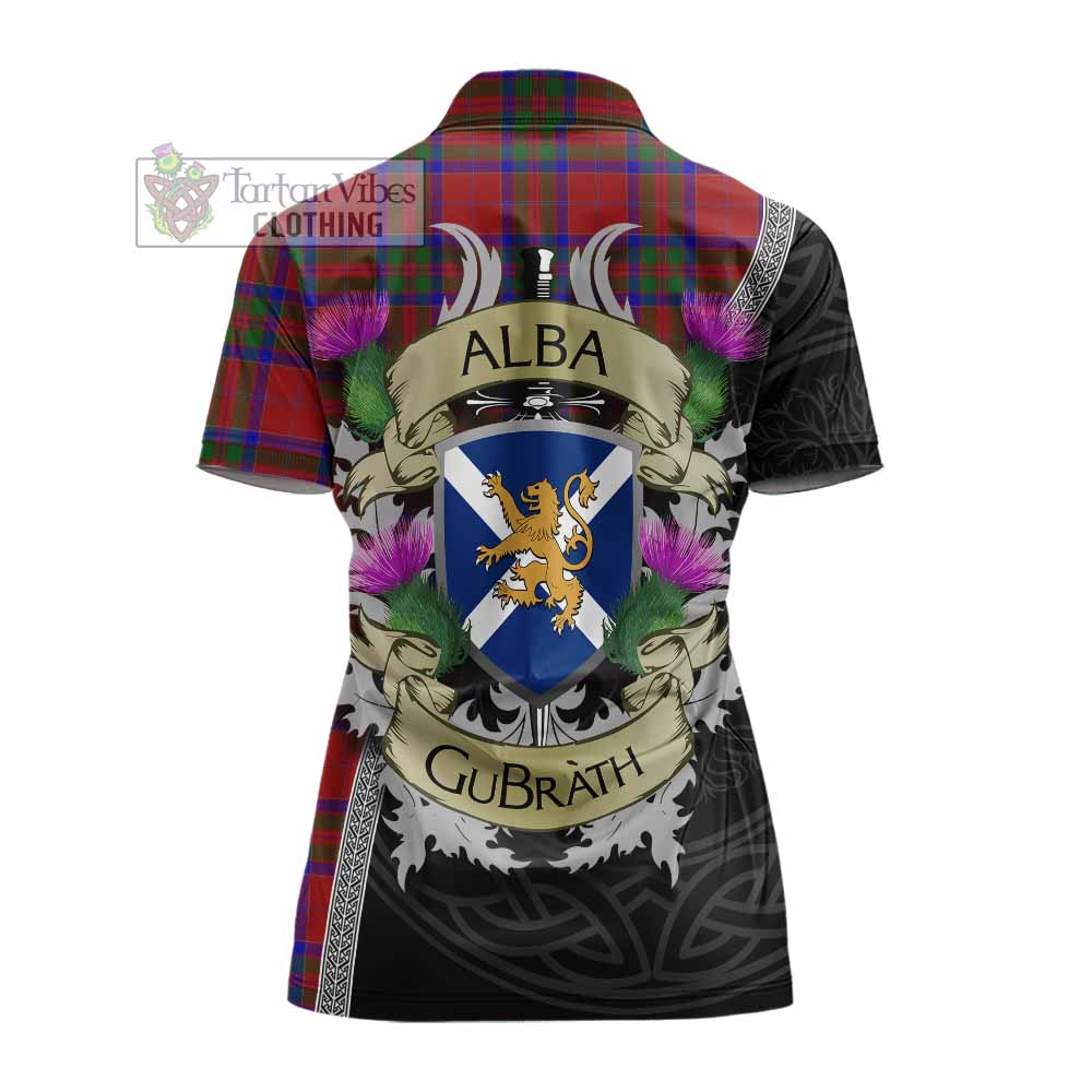 Tartan Vibes Clothing MacGillivray (McGillivray) Tartan Family Crest Women's Polo Shirt Lion Rampant Royal Thistle Shield Celtic Inspired
