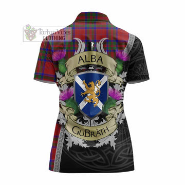 MacGillivray (McGillivray) Tartan Family Crest Women's Polo Shirt Lion Rampant Royal Thistle Shield Celtic Inspired