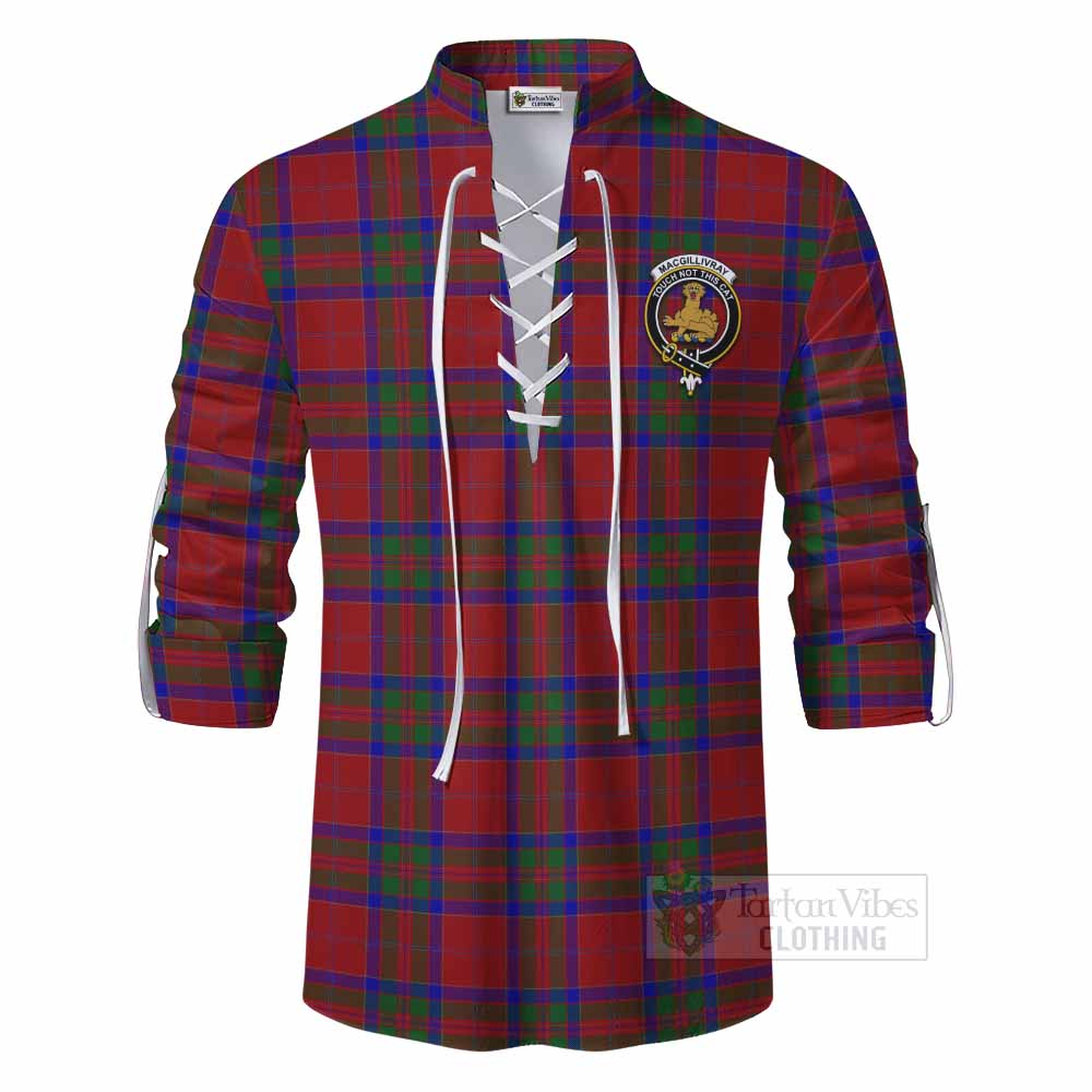Tartan Vibes Clothing MacGillivray (McGillivray) Tartan Ghillie Kilt Shirt with Family Crest DNA In Me Style