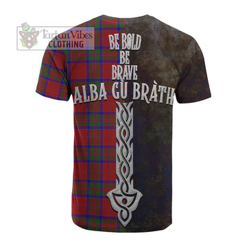 MacGillivray (McGillivray) Tartan Family Crest Cotton T-shirt Alba Gu Brath Be Brave Lion Ancient Style