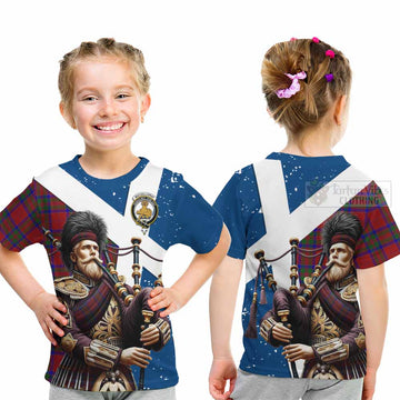 MacGillivray (McGillivray) Tartan Kid T-Shirt with Family Crest Scottish Bagpiper Vibes