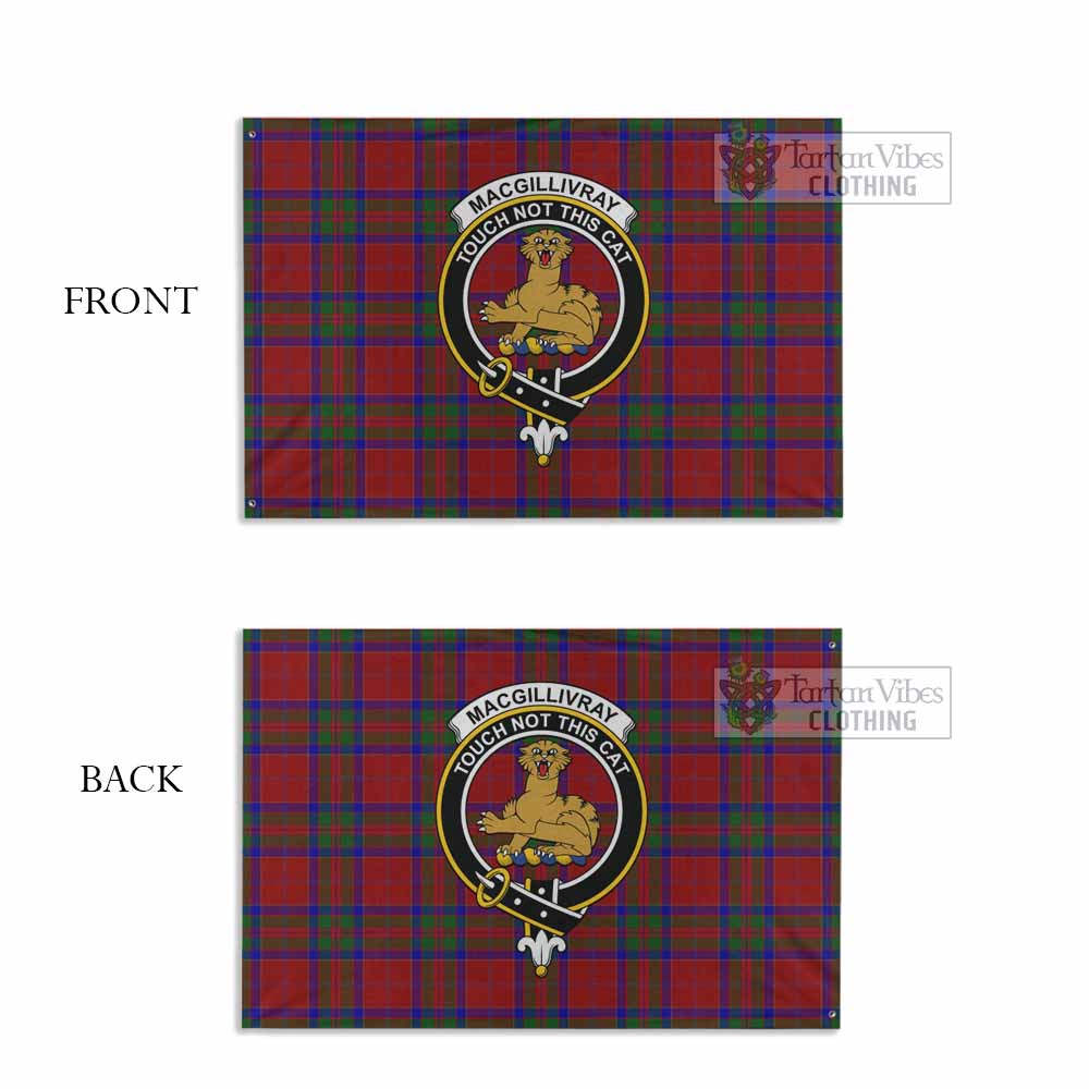 Tartan Vibes Clothing MacGillivray (McGillivray) Tartan House Flag with Family Crest