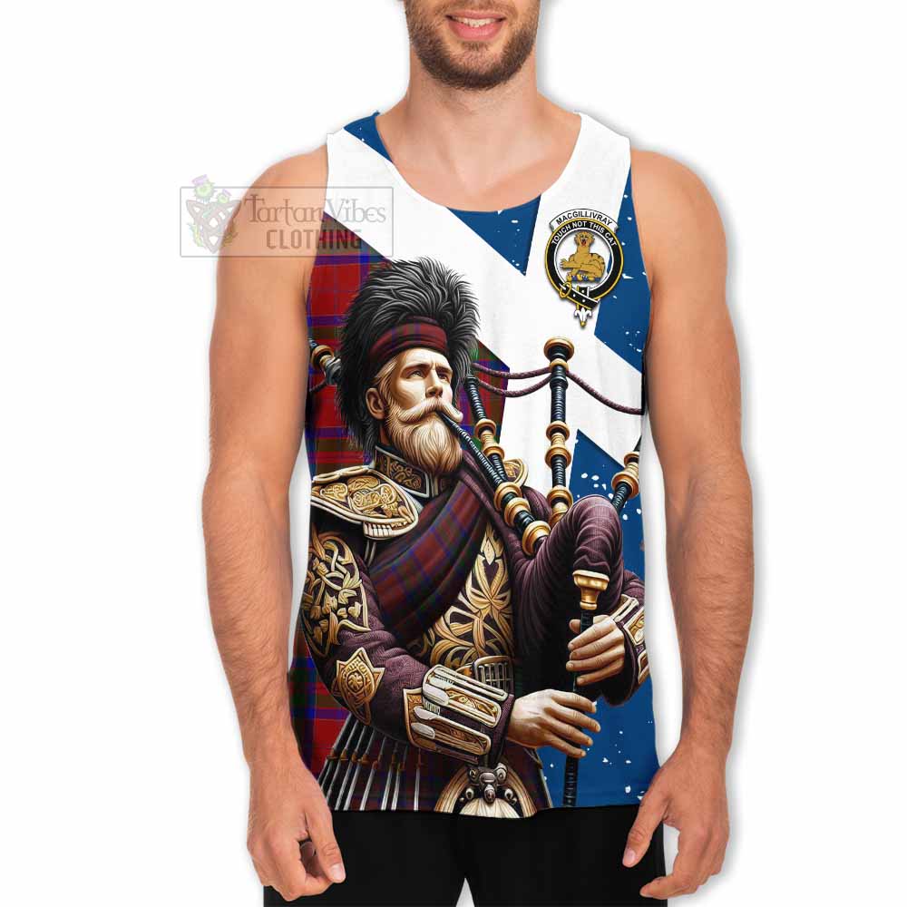 MacGillivray (McGillivray) Tartan Men's Tank Top with Family Crest Scottish Bagpiper Vibes
