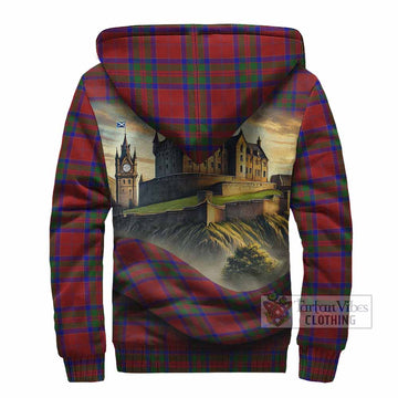 MacGillivray (McGillivray) Tartan Family Crest Sherpa Hoodie with Scottish Ancient Castle Style