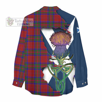 Tartan Vibes Clothing MacGillivray (McGillivray) Tartan Family Crest Women's Casual Shirt Scottish Thistle Celtic Inspired