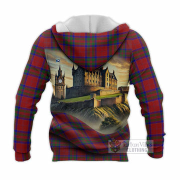 MacGillivray (McGillivray) Tartan Family Crest Knitted Hoodie with Scottish Ancient Castle Style