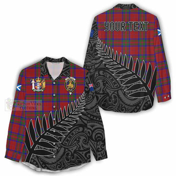 Tartan Vibes Clothing MacGillivray (McGillivray) Crest Tartan Women's Casual Shirt with New Zealand Silver Fern Half Style
