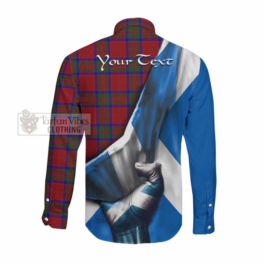 Tartan Vibes Clothing MacGillivray (McGillivray) Tartan Long Sleeve Button Shirt with Family Crest Scotland Patriotic Style