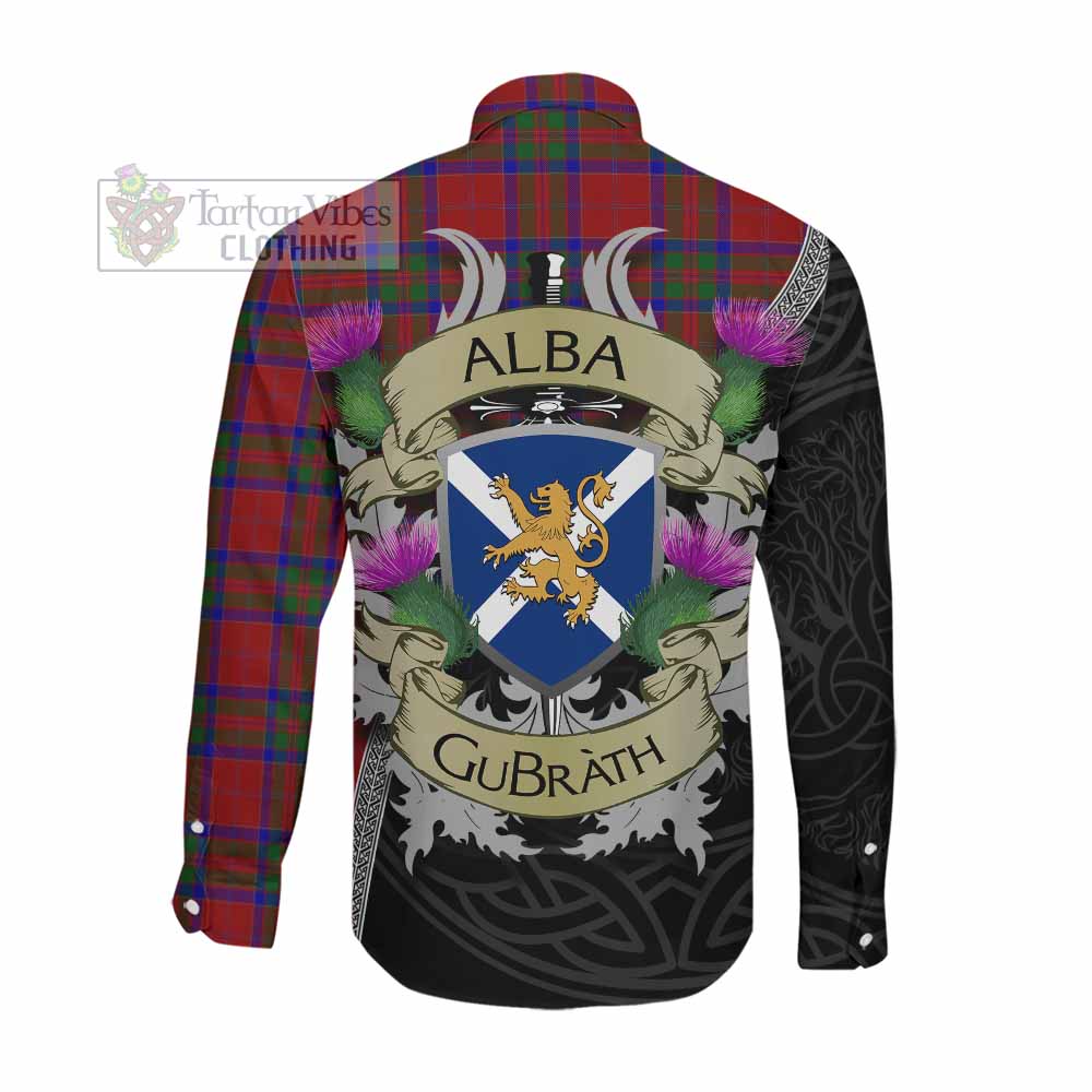 Tartan Vibes Clothing MacGillivray (McGillivray) Tartan Family Crest Long Sleeve Button Shirt Lion Rampant Royal Thistle Shield Celtic Inspired