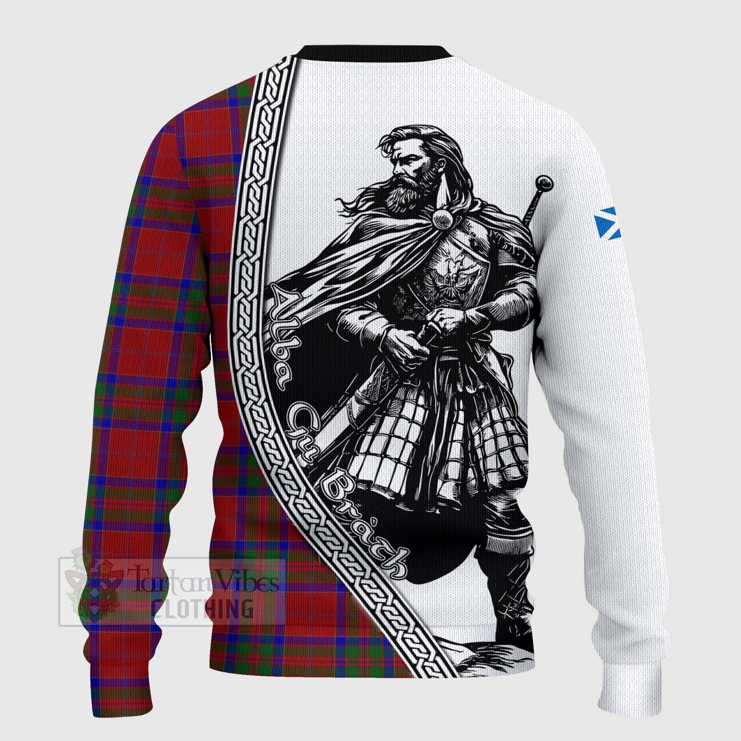 Tartan Vibes Clothing MacGillivray (McGillivray) Tartan Clan Crest Knitted Sweater with Highlander Warrior Celtic Style