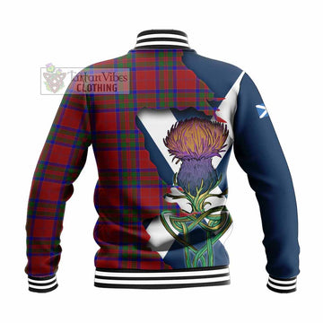 Tartan Vibes Clothing MacGillivray (McGillivray) Tartan Family Crest Baseball Jacket Scottish Thistle Celtic Inspired