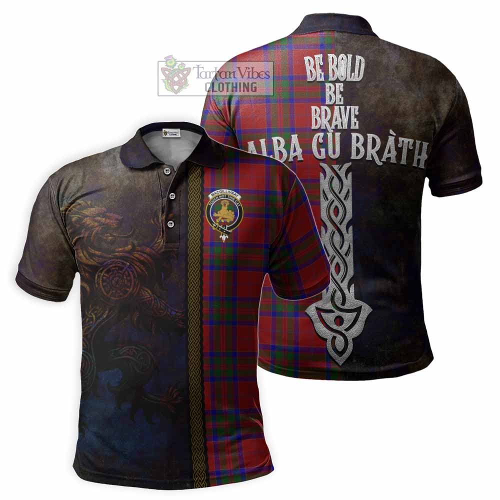 Tartan Vibes Clothing MacGillivray (McGillivray) Tartan Family Crest Polo Shirt Alba Gu Brath Be Brave Lion Ancient Style
