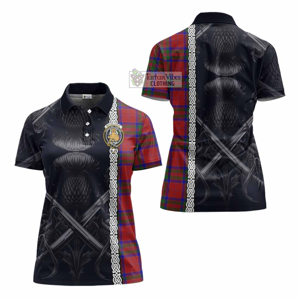 Tartan Vibes Clothing MacGillivray (McGillivray) Tartan Women's Polo Shirt with Family Crest Cross Sword Thistle Celtic Vibes
