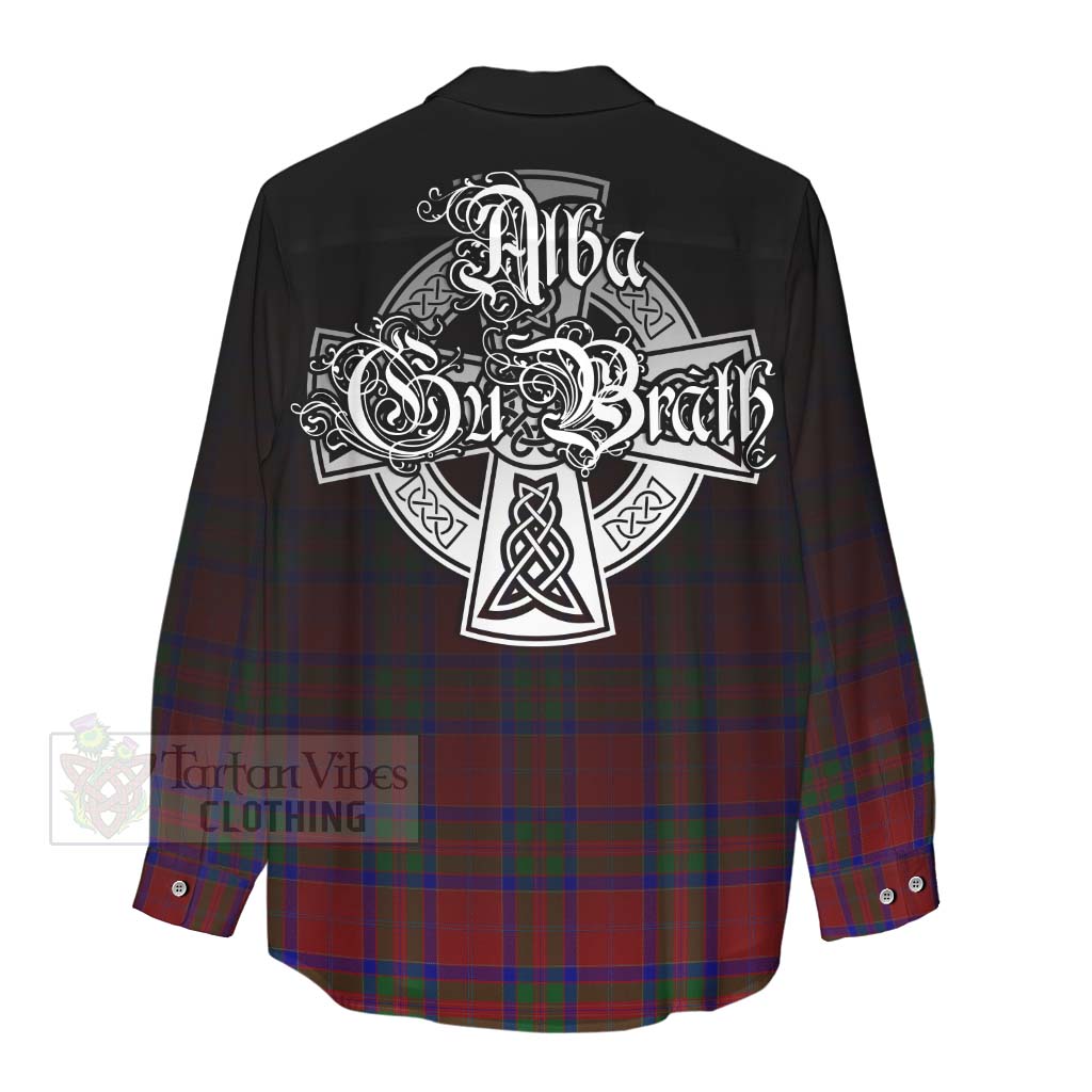 Tartan Vibes Clothing MacGillivray (McGillivray) Tartan Women's Casual Shirt Featuring Alba Gu Brath Family Crest Celtic Inspired