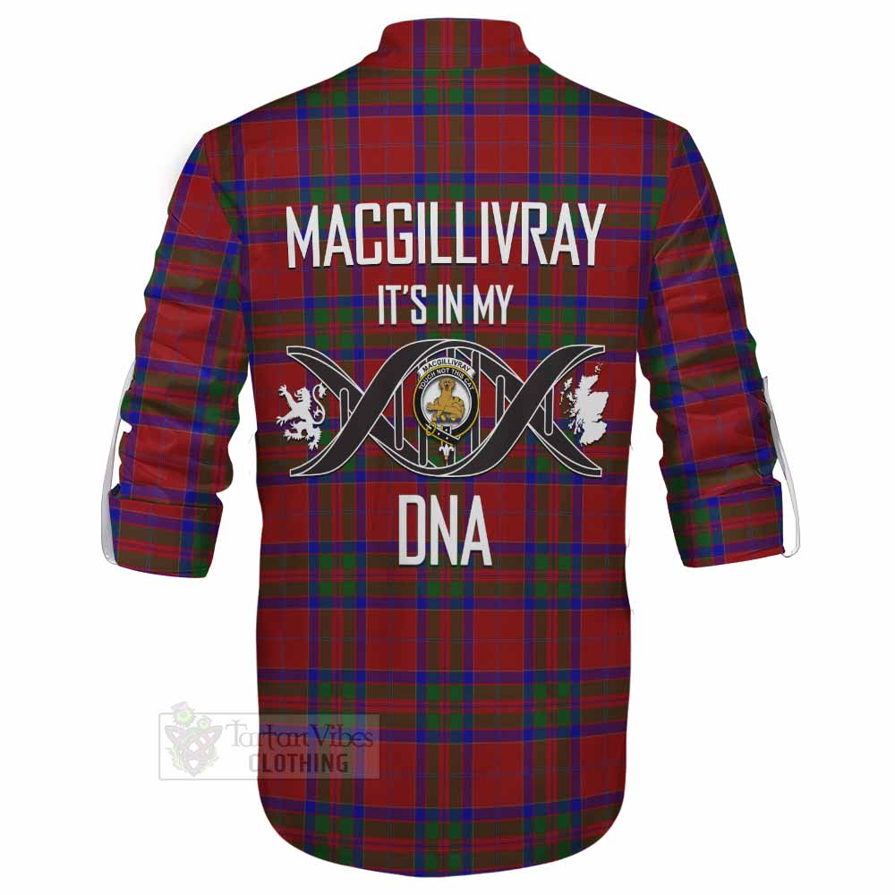 Tartan Vibes Clothing MacGillivray (McGillivray) Tartan Ghillie Kilt Shirt with Family Crest DNA In Me Style
