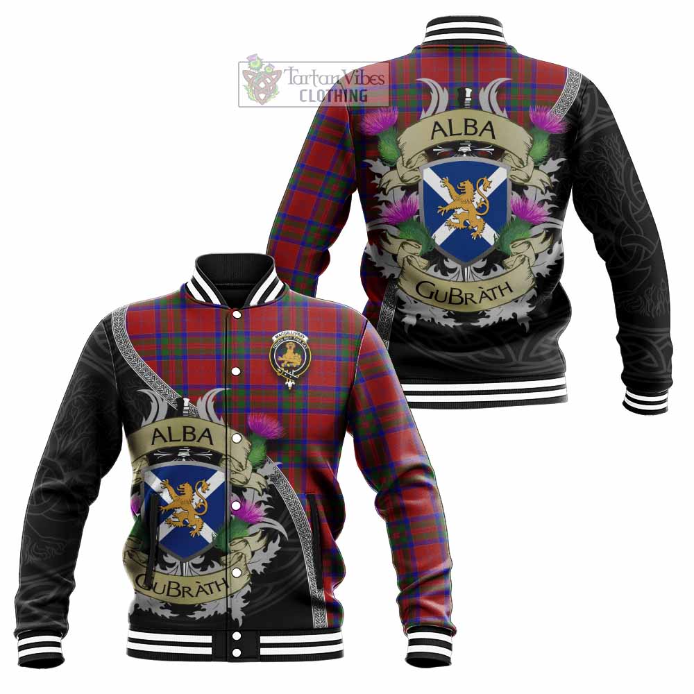 Tartan Vibes Clothing MacGillivray (McGillivray) Tartan Family Crest Baseball Jacket Lion Rampant Royal Thistle Shield Celtic Inspired