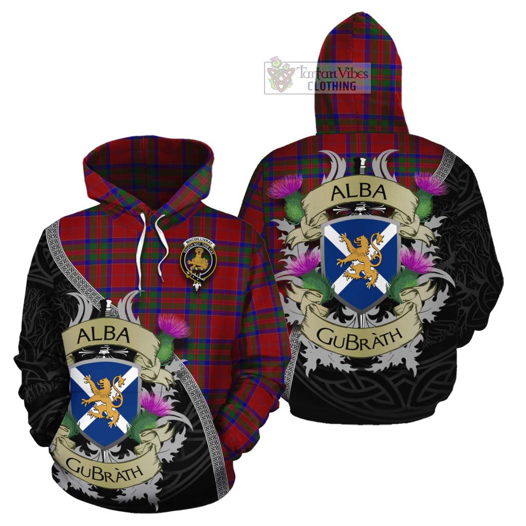 Tartan Vibes Clothing MacGillivray (McGillivray) Tartan Family Crest Cotton Hoodie Lion Rampant Royal Thistle Shield Celtic Inspired