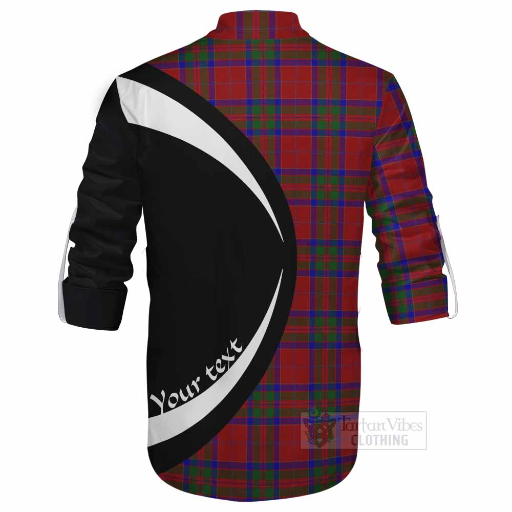 Tartan Vibes Clothing MacGillivray (McGillivray) Tartan Ghillie Kilt Shirt with Family Crest Circle Style