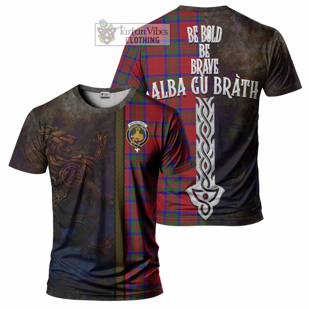 Tartan Vibes Clothing MacGillivray (McGillivray) Tartan Family Crest T-Shirt Alba Gu Brath Be Brave Lion Ancient Style