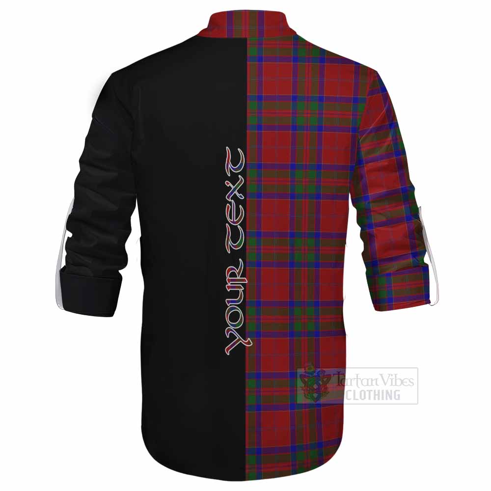 Tartan Vibes Clothing MacGillivray (McGillivray) Tartan Ghillie Kilt Shirt with Family Crest and Half Of Me Style