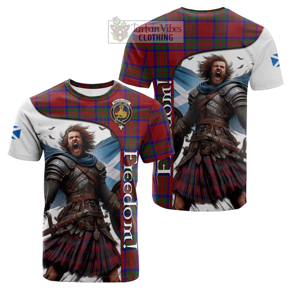 Tartan Vibes Clothing MacGillivray (McGillivray) Crest Tartan Cotton T-shirt Inspired by the Freedom of Scottish Warrior