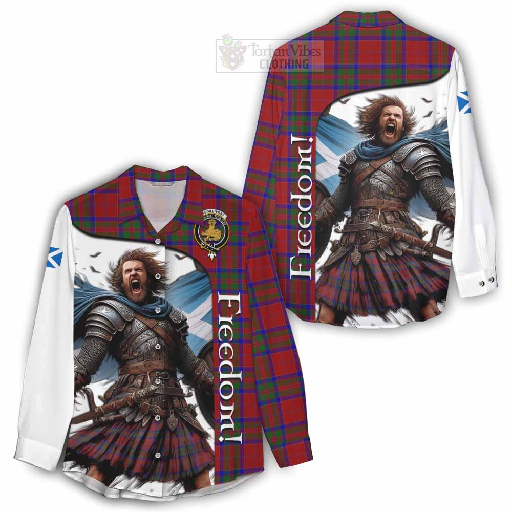 Tartan Vibes Clothing MacGillivray (McGillivray) Crest Tartan Women's Casual Shirt Inspired by the Freedom of Scottish Warrior