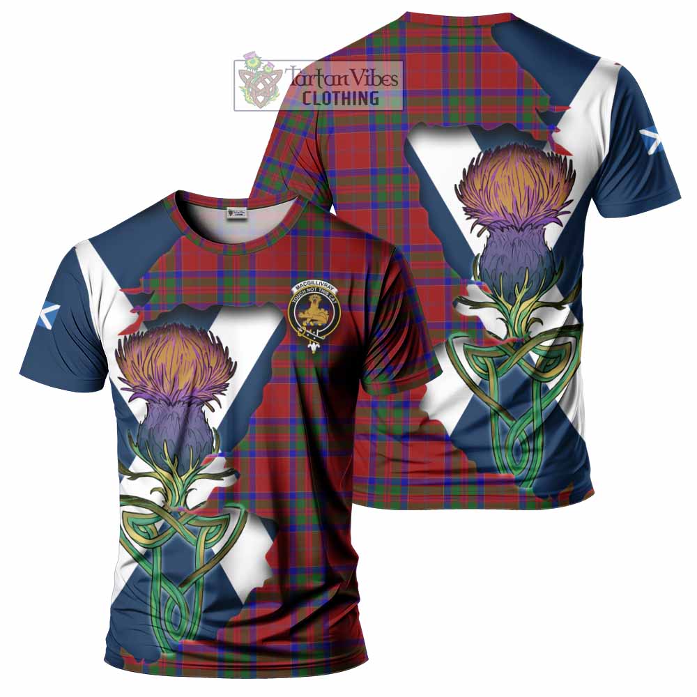 Tartan Vibes Clothing MacGillivray (McGillivray) Tartan Family Crest T-Shirt Scottish Thistle Celtic Inspired
