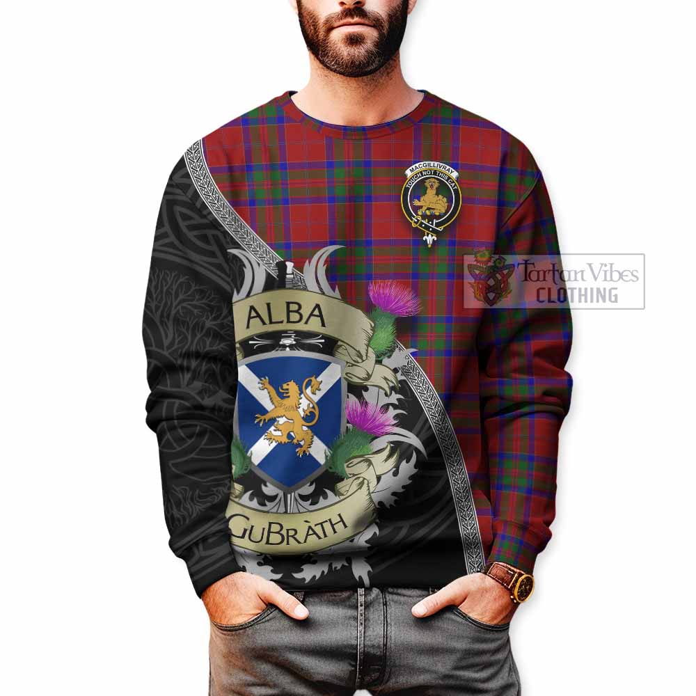 Tartan Vibes Clothing MacGillivray (McGillivray) Tartan Family Crest Sweatshirt Lion Rampant Royal Thistle Shield Celtic Inspired