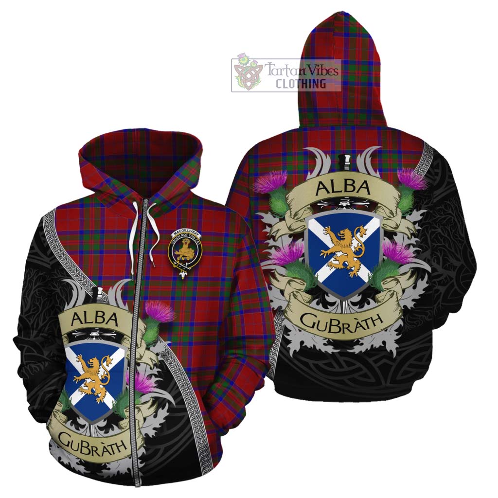 Tartan Vibes Clothing MacGillivray (McGillivray) Tartan Family Crest Cotton Hoodie Lion Rampant Royal Thistle Shield Celtic Inspired