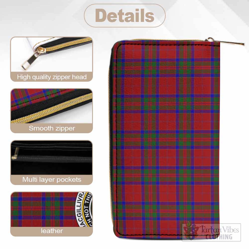 Tartan Vibes Clothing MacGillivray (McGillivray) Tartan Women's Leather Wallet with Family Crest