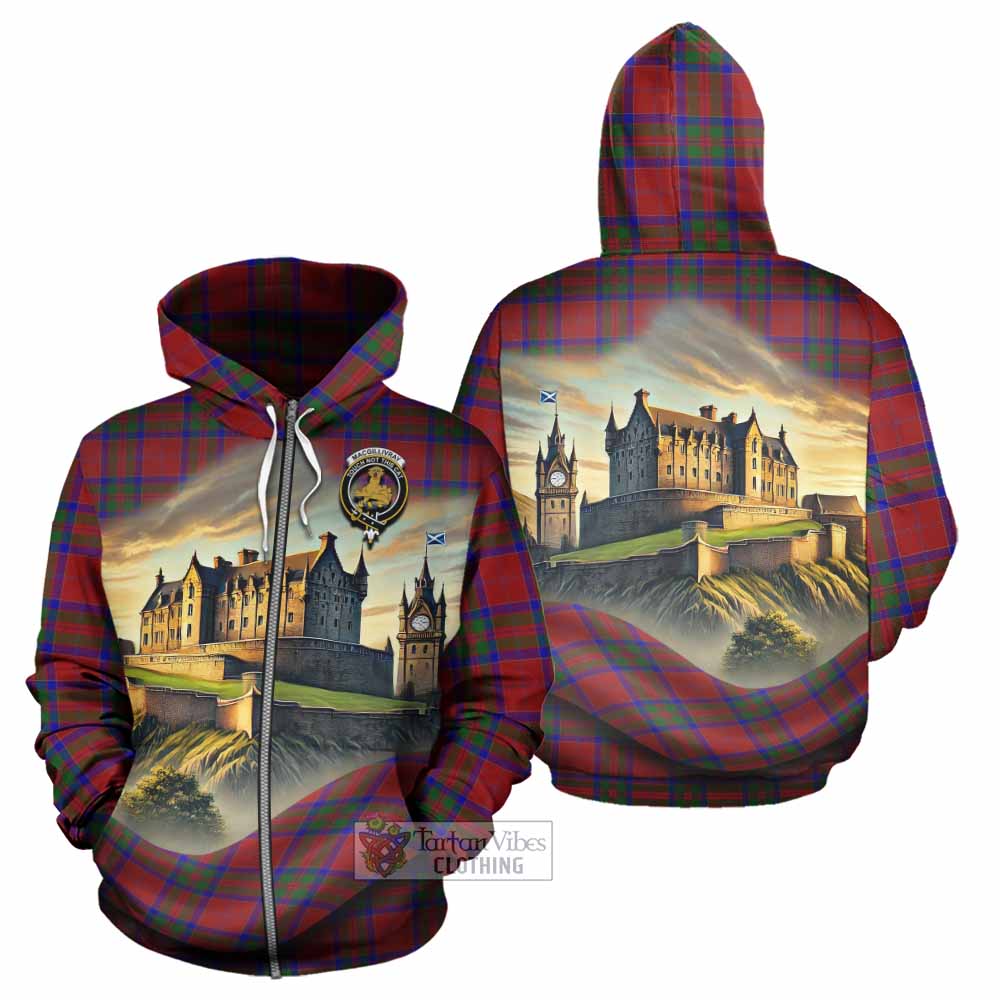 Tartan Vibes Clothing MacGillivray (McGillivray) Tartan Family Crest Hoodie with Scottish Ancient Castle Style