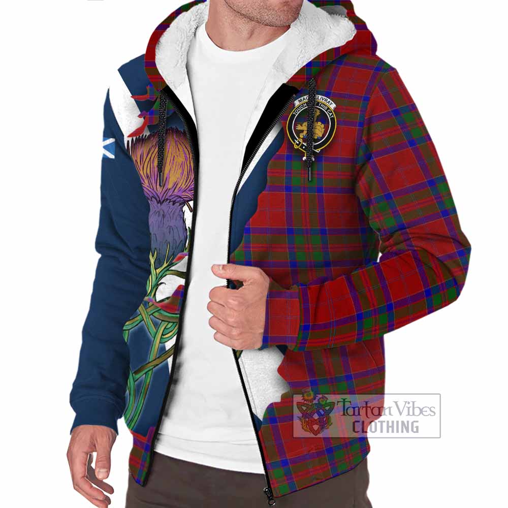 Tartan Vibes Clothing MacGillivray (McGillivray) Tartan Family Crest Sherpa Hoodie Scottish Thistle Celtic Inspired