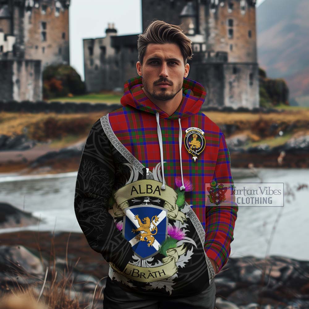 Tartan Vibes Clothing MacGillivray (McGillivray) Tartan Family Crest Cotton Hoodie Lion Rampant Royal Thistle Shield Celtic Inspired