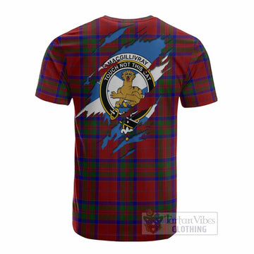 MacGillivray (McGillivray) Clan Crest In Me Tartan Cotton T-shirt Scotland Flag Style