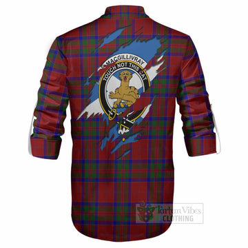 MacGillivray (McGillivray) Clan Crest In Me Tartan Ghillie Shirt Scotland Flag Style