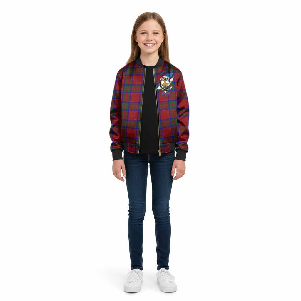 MacGillivray (McGillivray) Clan Crest In Me Tartan Kid Bomber Jacket Scotland Flag Style