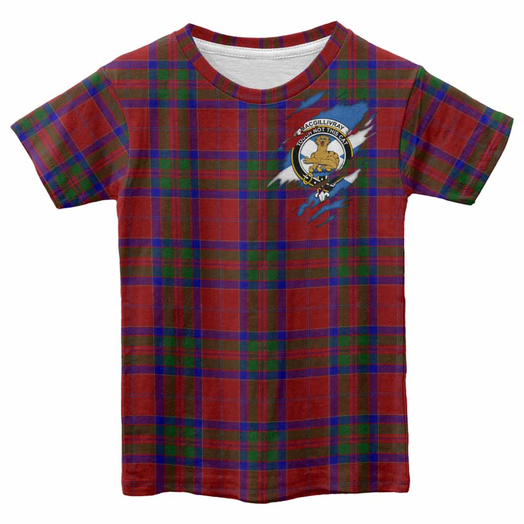 MacGillivray (McGillivray) Clan Crest In Me Tartan Kid T-shirt Scotland Flag Style