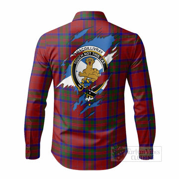 MacGillivray (McGillivray) Clan Crest In Me Tartan Long Sleeve Button Shirts Scotland Flag Style