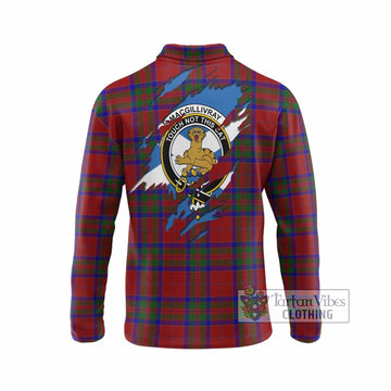 MacGillivray (McGillivray) Clan Crest In Me Tartan Long Sleeve Polo Shirt Scotland Flag Style