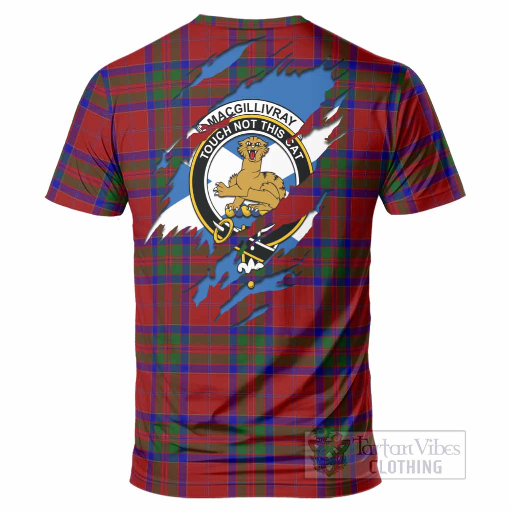 MacGillivray (McGillivray) Clan Crest In Me Tartan T-Shirt Scotland Flag Style