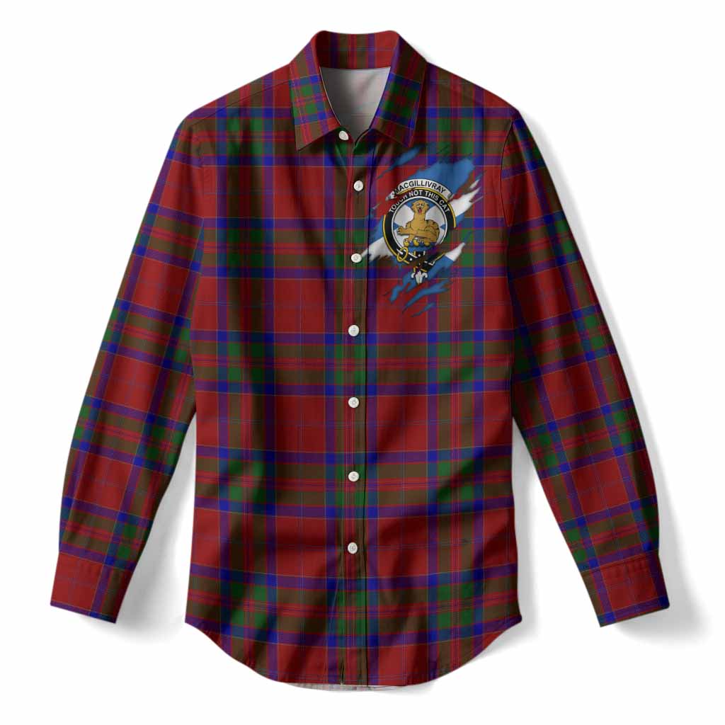 MacGillivray (McGillivray) Clan Crest In Me Tartan Women Casual Shirt Scotland Flag Style