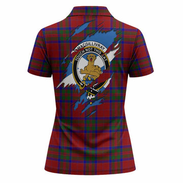 MacGillivray (McGillivray) Clan Crest In Me Tartan Women Polo Shirt Scotland Flag Style