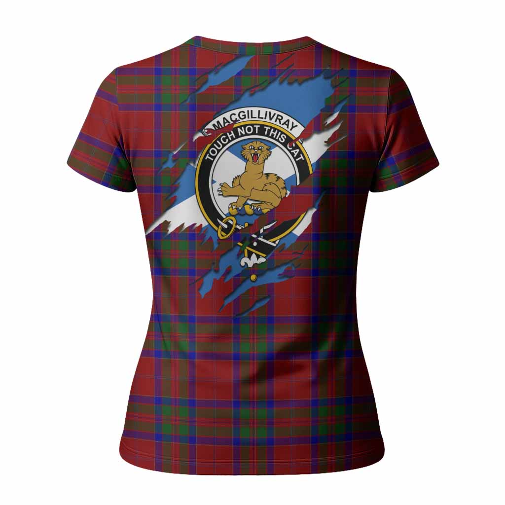 MacGillivray (McGillivray) Clan Crest In Me Tartan Women T shirt Scotland Flag Style