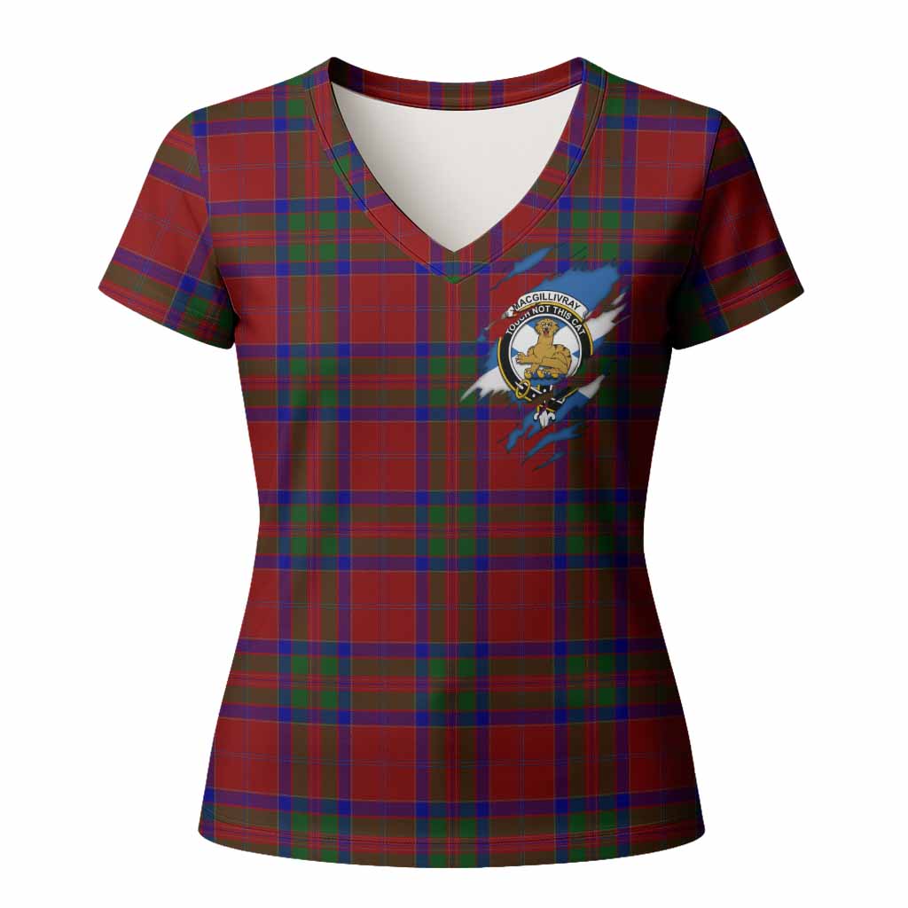 MacGillivray (McGillivray) Clan Crest In Me Tartan Women T shirt Scotland Flag Style