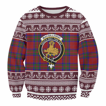MacGillivray (McGillivray) Clan Tartan Christmas Sweatshirt with Family Crest