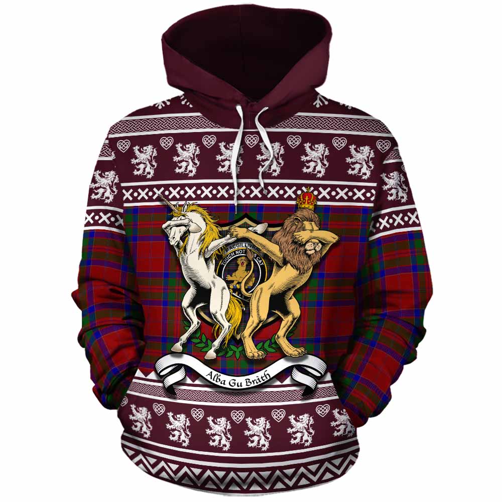 MacGillivray (McGillivray) Clan Tartan Crest Christmas Cotton Hoodie Coat of Arms Funny Style - Tartan Vibes Clothing