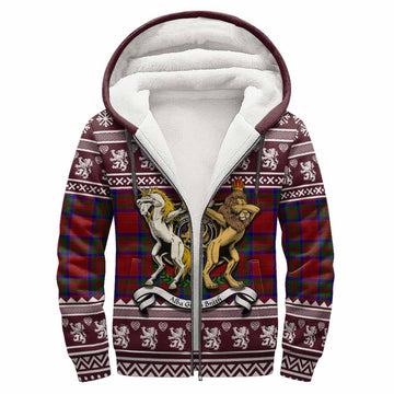MacGillivray (McGillivray) Clan Tartan Crest Christmas Fleece Hoodie Coat of Arms Funny Style