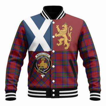 MacGillivray (McGillivray) Crest Tartan Baseball Jacket with Lion Rampant Saltire Style
