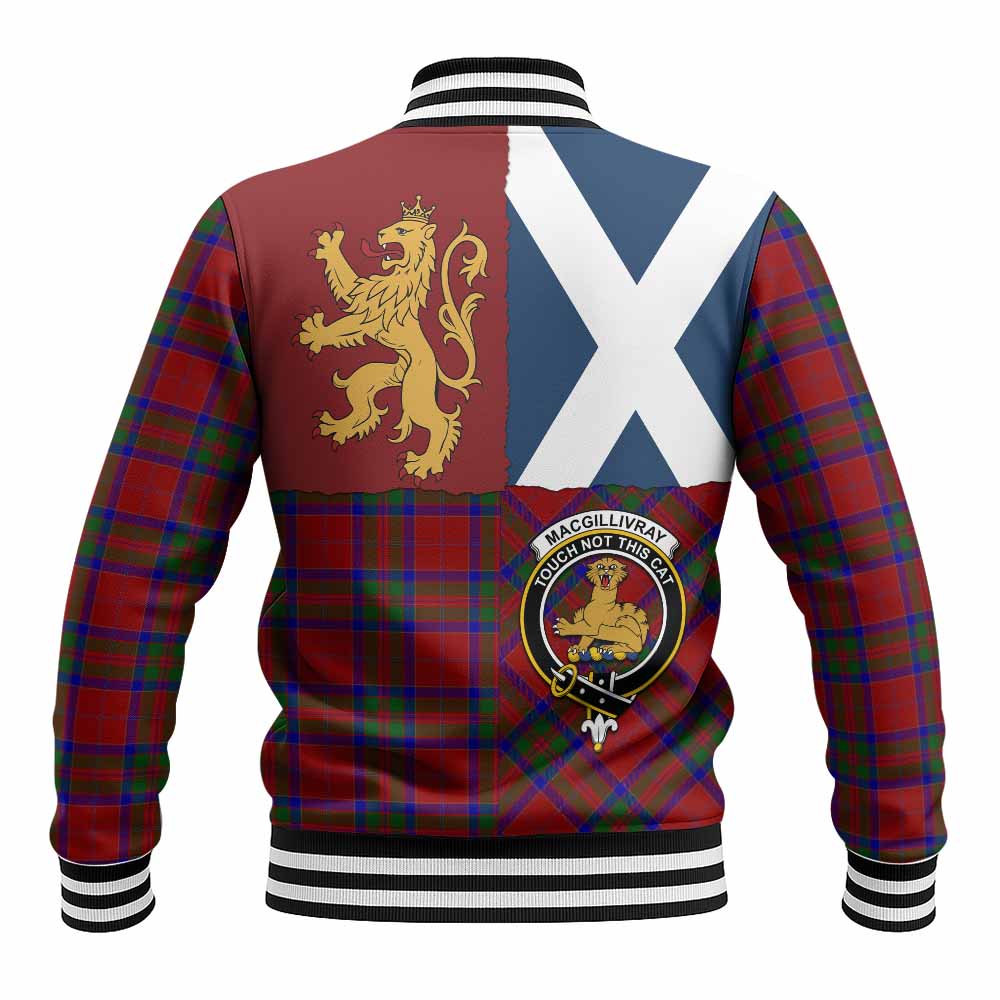 MacGillivray (McGillivray) Crest Tartan Baseball Jacket with Lion Rampant Saltire Style