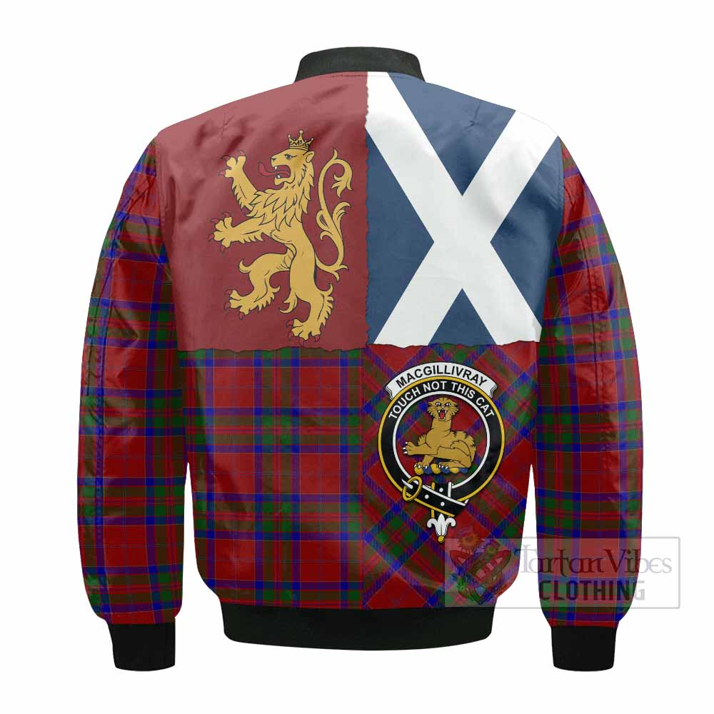 MacGillivray (McGillivray) Crest Tartan Bomber Jacket with Lion Rampant Saltire Style
